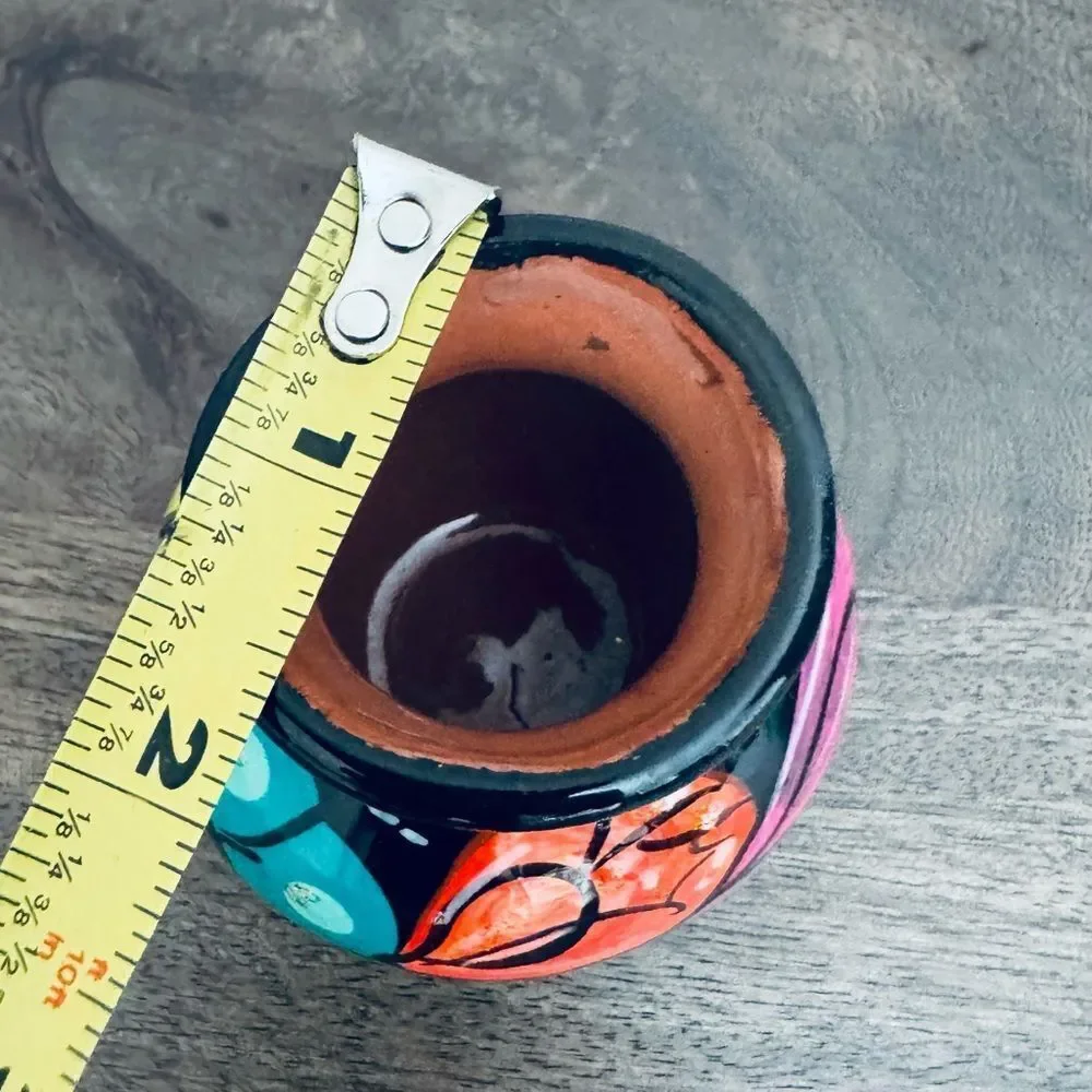 Mexican Pottery Floral Jar Vase